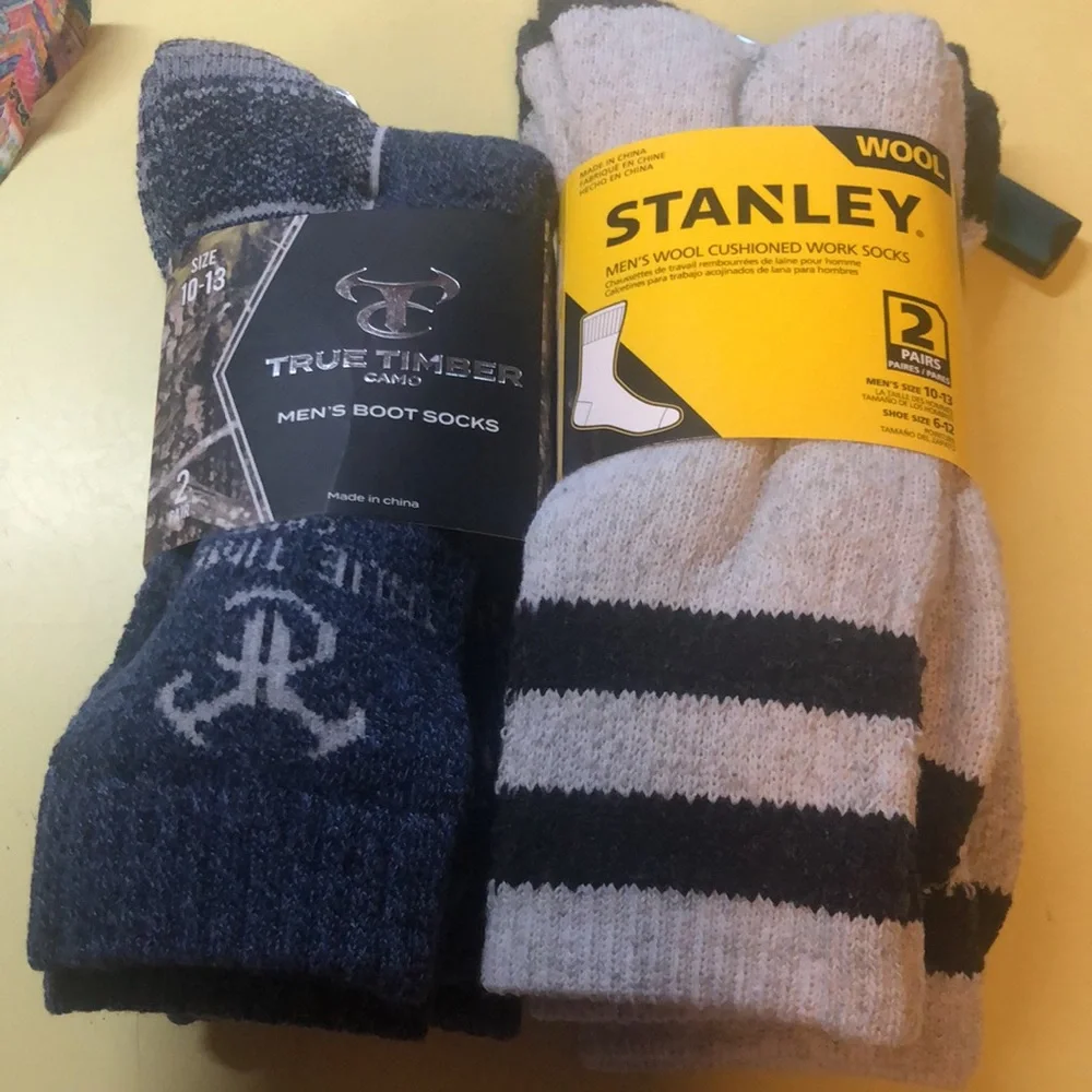 Stanley, True Timber Men’s Socks Size 10-13 4 Pair Total! NWT